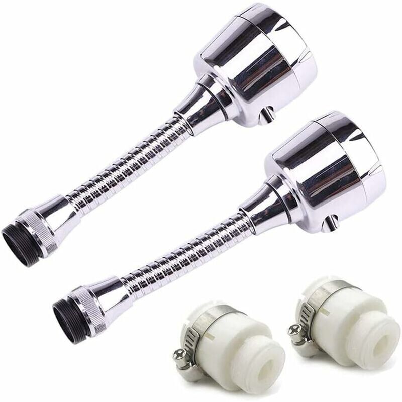 foto del prodotto ymyny 2 pezzi prolunga per rubinetto da cucina, aeratore girevole a 360 , filtro per soffione doccia a risparmio idrico con 2 adattatori, per