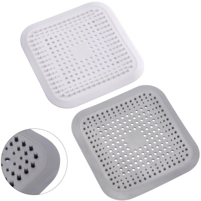 foto del prodotto ymyny 2 pezzi raccoglitore per capelli in silicone per doccia con ventosa, filtro di protezione per scarico lavello, filtro universale per capelli