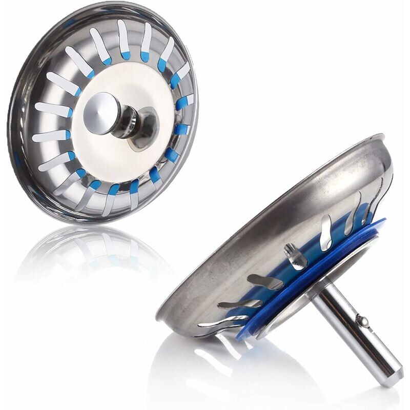 foto del prodotto ymyny 2 pezzi tappo per lavello in acciaio inox tappo per lavello in acciaio inox coperchio del filtro per lavello per cucina e bagno foro per