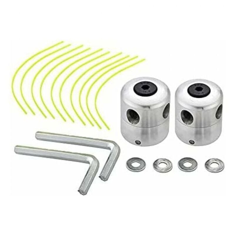 foto del prodotto ymyny 2 pezzi testina universale per decespugliatore in alluminio con doppia bobina di filo in nylon per decespugliatore