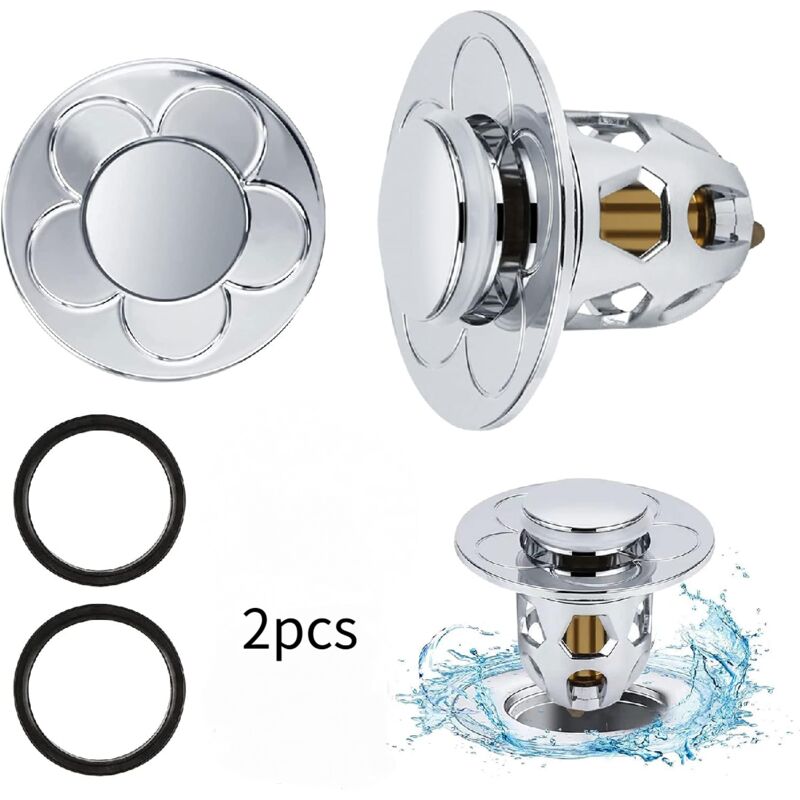 foto del prodotto ymyny 2 pezzi universale pop up sink piletta, pop up sink piletta con filtro anti intasamento, filtro anti blocco, tappo vasca per lavello della