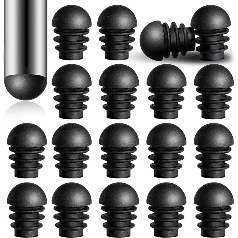 foto del prodotto ymyny 24 pezzi tappi terminali rotondi con inserti per tubi in plastica da 16 mm di diametro esterno tappi terminali per gambe di sedie tappi di