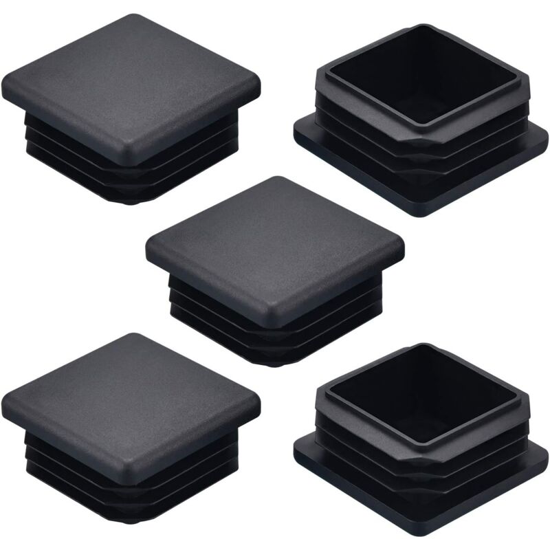 foto del prodotto ymyny 25 pezzi tappo per tubo quadrato in plastica tappo per tubo coprigambe per sedia quadrata, tappo per tubo in metallo, resistente antiscivolo