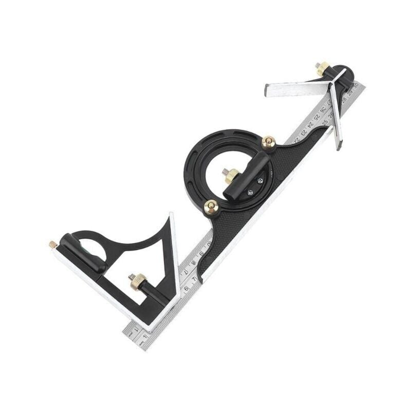 foto del prodotto ymyny 300mm multifunzione goniometro combinato squadra righello strumento di misurazione in acciaio inox strumenti professionali per falegnami