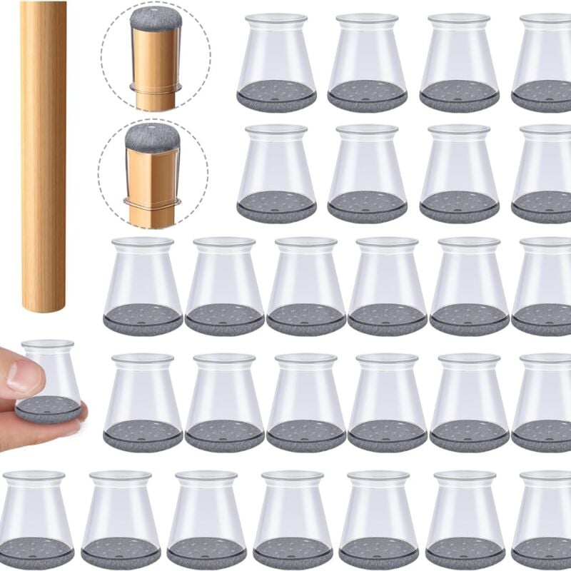 foto del prodotto ymyny 32 pezzi protezioni per gambe di sedie in silicone, taglia piccola adatta a 23 32 mm , tappi per gambe di sedie piccoli