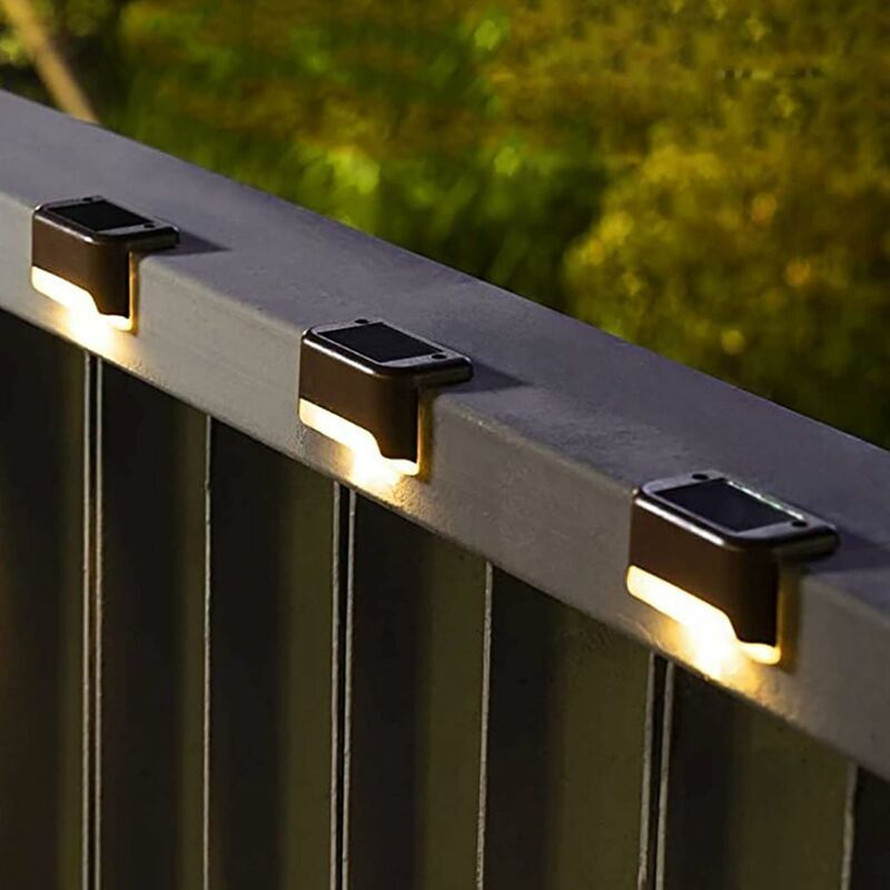foto del prodotto ymyny 4 confezioni di luci solari per esterni, luci led impermeabili per scale esterne, gradini, recinzioni, cortili, colori caldi