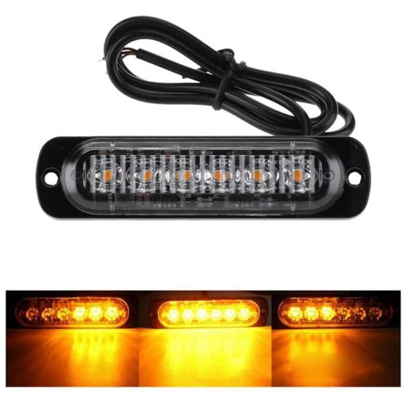 foto del prodotto ymyny 4 luci di emergenza a led per veicoli, luci di emergenza per camion, luci stroboscopiche, 6 led montaggio superficiale impermeabile