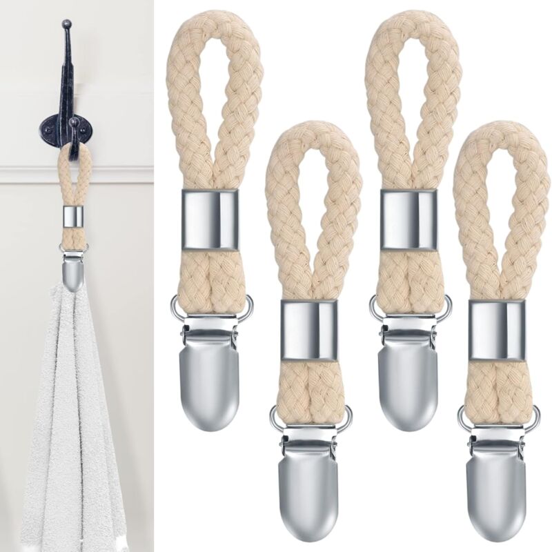 foto del prodotto ymyny 4 pezzi fermasciugamani, appendino per strofinacci, gancio per strofinacci portasciugamani bagno
