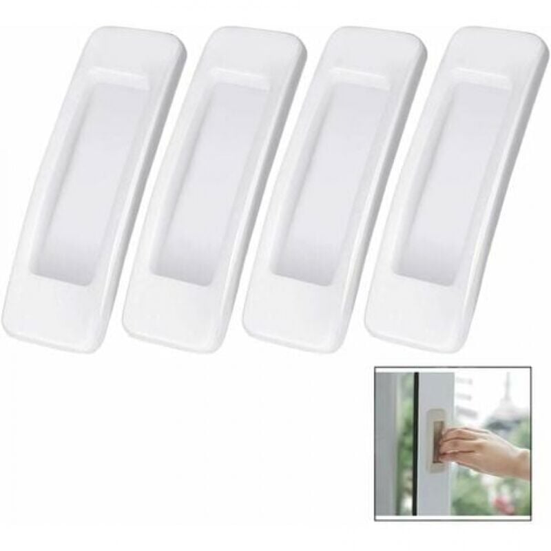 foto del prodotto ymyny 4 pezzi maniglia per porta scorrevole autoadesiva bianco