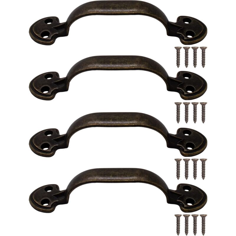 foto del prodotto ymyny 4 pezzi maniglie per mobili antichi, pomelli per cassetti, maniglie per armadi, per cassettiere, armadi, cassettiere, design in ottone bronzo