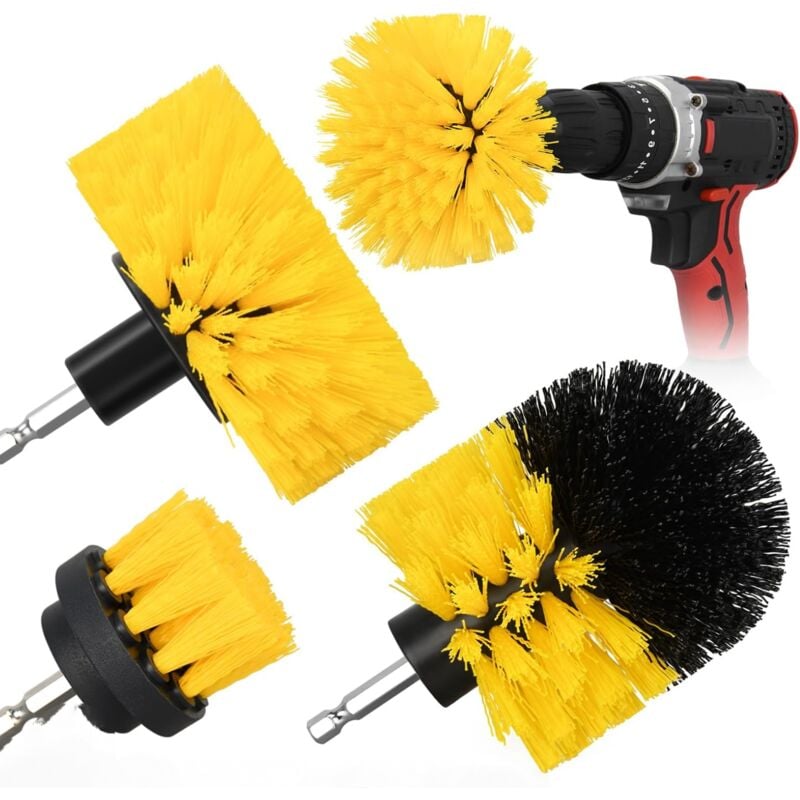foto del prodotto ymyny 4 pezzi spazzola per pulizia trapano elettrico spazzola per pulizia elettrica per la pulizia di bagni, piastrelle per piscine, mattoni,