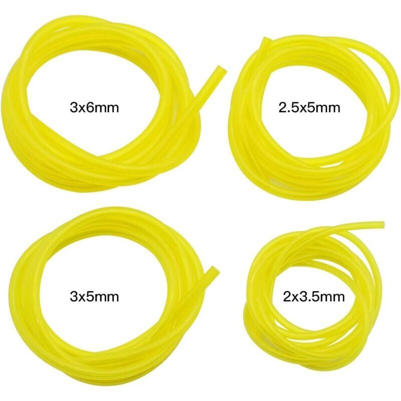 foto del prodotto ymyny 4 pezzi tubi carburante lunghezza 1,5 m tubo carburante universale attrezzi da giardino giallo trasparente per soffiatore decespugliatore