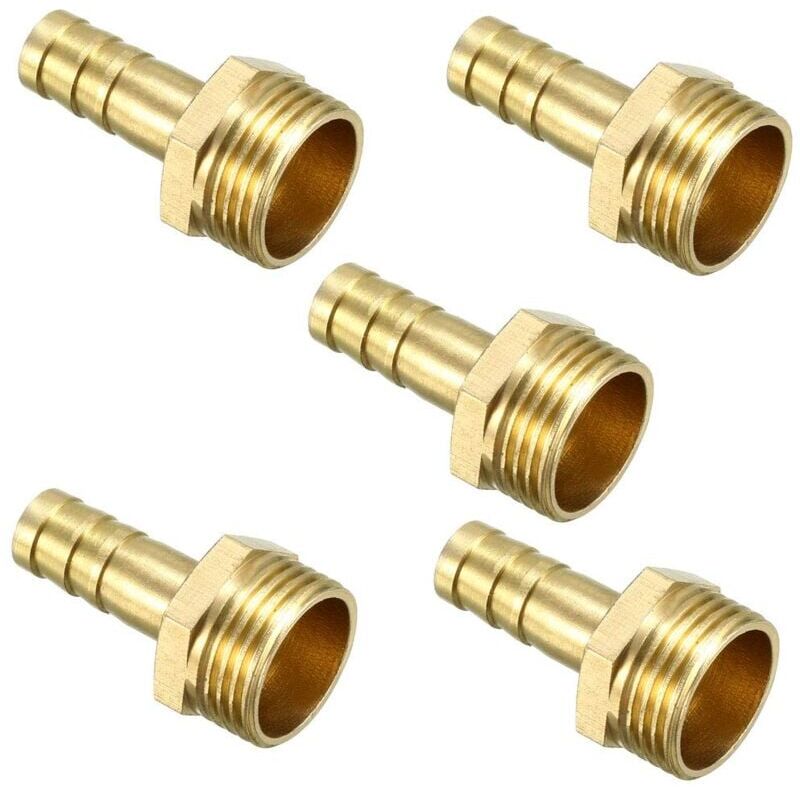 foto del prodotto ymyny 5 pezzi raccordo portagomma in ottone 8 mm x adattatore connettore maschio pt 3 8