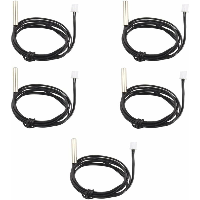foto del prodotto ymyny 5 pezzi sensore di temperatura a termistore ntc 10k 1 3950 impermeabile cavo di prolunga da 1 m misuratore di temperatura per