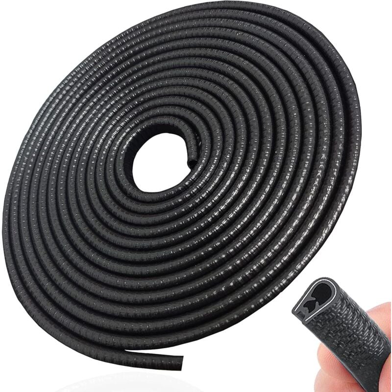 foto del prodotto ymyny 5m protezione per portiera auto nera, protezione per bordi in gomma senza colla a forma di u per la maggior parte delle auto
