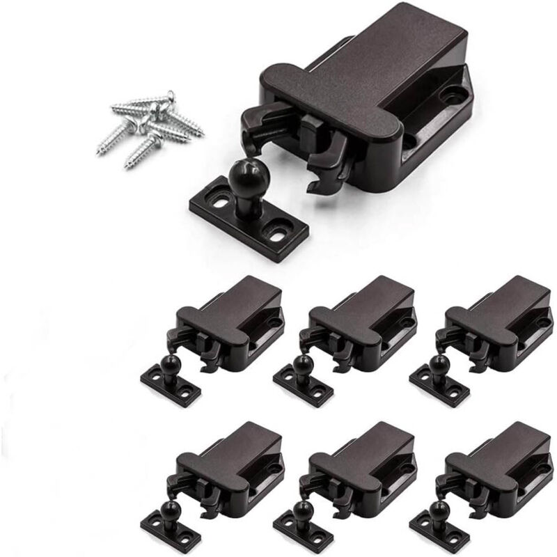 foto del prodotto ymyny 6 pezzi chiusure a tocco, chiusure a tocco con viti, chiusura a pressione per porte, armadi e cassetti, nero