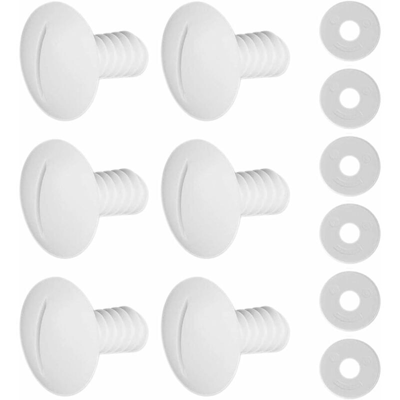 foto del prodotto ymyny 6 set di viti per ruote in plastica bianca con rondelle c55 per accessori per pulitori per piscine polaris 180 280