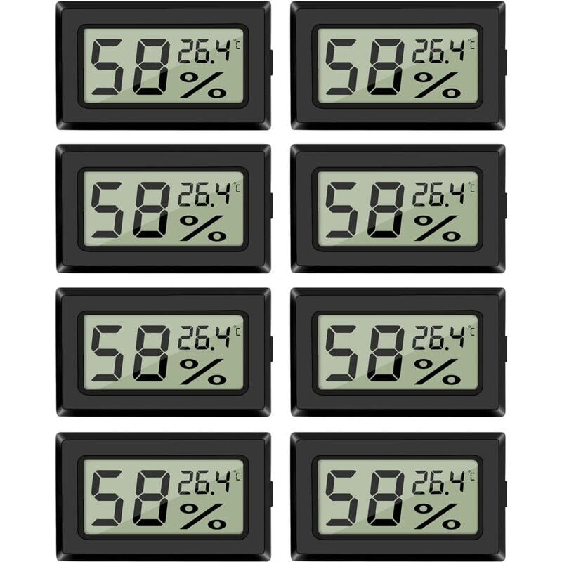 foto del prodotto ymyny 8 pezzi mini termometro igrometro digitale per interni misuratore di umidit con sensore di temperatura per serre auto casa ufficio, celsius