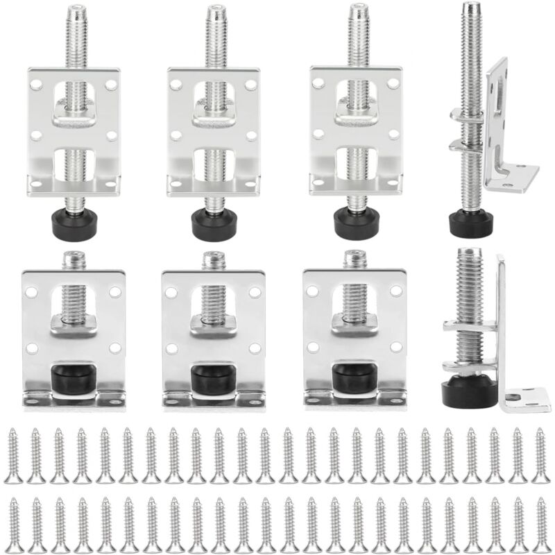foto del prodotto ymyny 8 pezzi set di gambe per mobili regolabili, gamba regolabile in acciaio da 55 mm 102 mm, con 48 piccole viti, gamba da tavolo regolabile