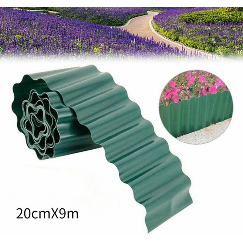 foto del prodotto ymyny 9m x 20cm bordatura flessibile in plastica per giardino, bordatura per prato e paesaggio, facile da tagliare, bordura per prato per vialetto, sentiero, marciapiede
