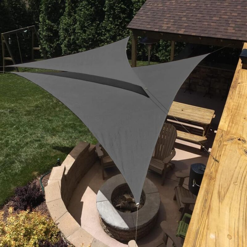 foto del prodotto ymyny amazon brand vela ombreggiante triangolare umi in hdpe 3x3x3m telo ombreggiante anti uv 95 per terrazze e giardino antracite
