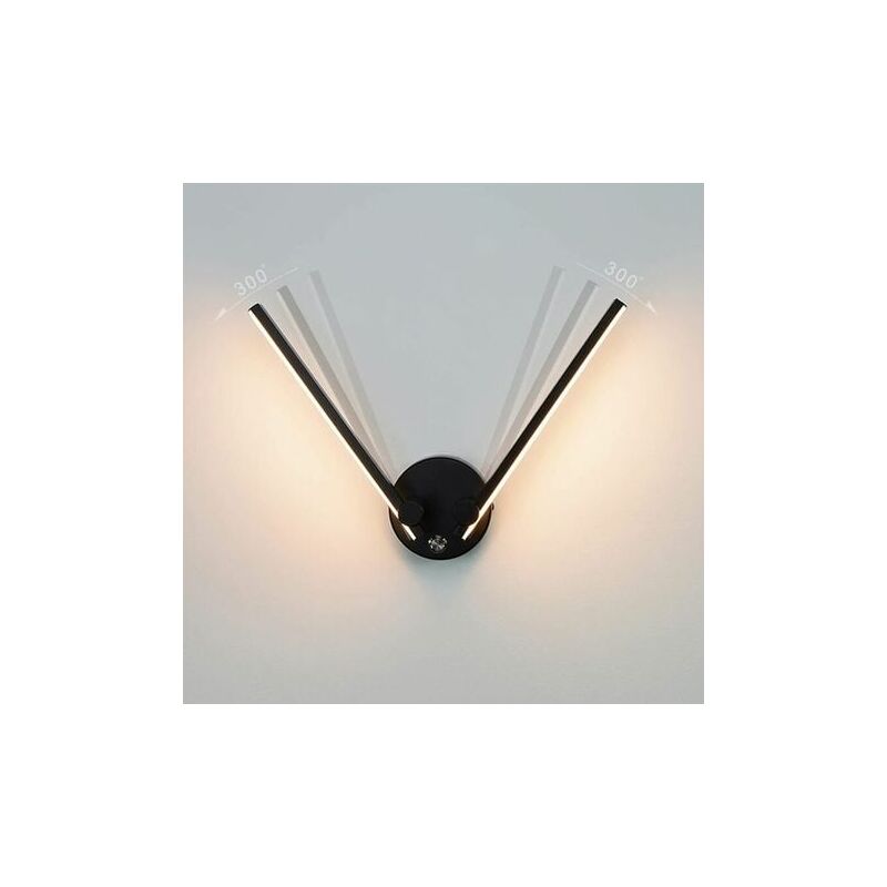 foto del prodotto ymyny applique da bagno con interruttore, 2 lampadine, 12 w, led per specchio da bagno 73 cm, doppia luce led, braccio girevole 300 