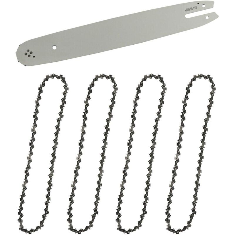 foto del prodotto ymyny barra guida e 4 catene per motosega, barra guida per motosega da 35 cm, catene per motosega a taglio quadrato da 3 8 , lunghezza 1,3 mm, 50