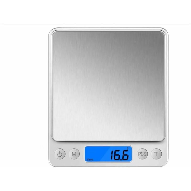 foto del prodotto ymyny bilancia da cucina crediri, bilancia elettronica di precisione da 0,1 g 3 kg, piccola bilancia per gioielli con funzione tara e pcs, bilancia