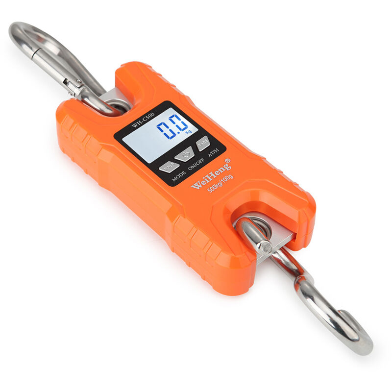 foto del prodotto ymyny bilancia elettronica a gancio crediri da 500 kg 100 g, mini bilancia per gru, arancione