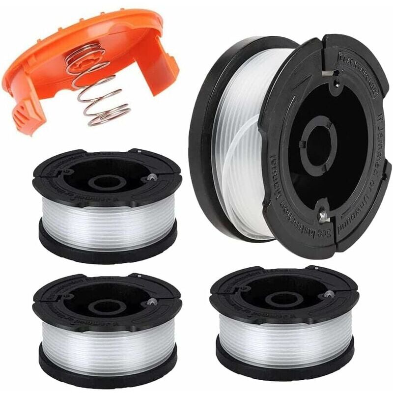 foto del prodotto ymyny bobina di filo di nylon parti di ricambio per decespugliatore black and decker a6481 a6485 af 100 lunghezza filo 9,1 m diametro 1,65 mm 
