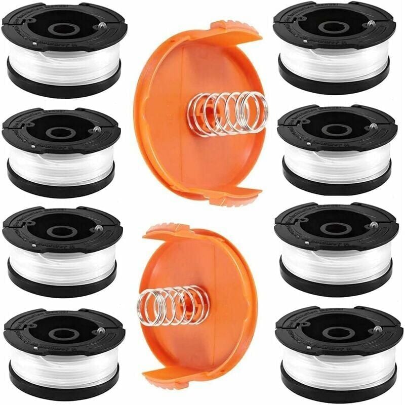 immagine 0 del prodotto ymyny bobina di filo per decespugliatore per decespugliatore black decker, confezione da 8 bobine di filo per decespugliatore con 2 coperture e 2