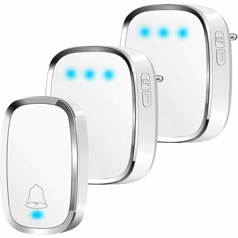 foto del prodotto ymyny campanello wireless campanello wireless impermeabile per esterni con portata di 300 metri, kit con led e 36 melodie a 4 livelli di volume per