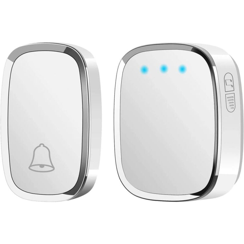 foto del prodotto ymyny campanello wireless crediri, campanello impermeabile con portata di 300 metri, campanello senza fili con 1 trasmettitore e 1 ricevitore