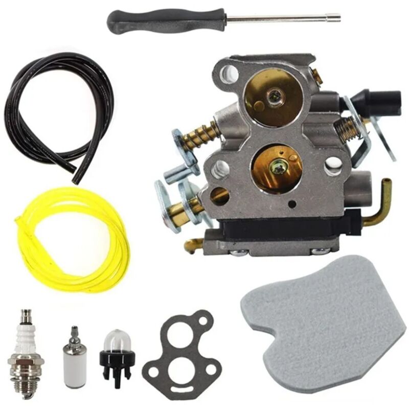 foto del prodotto ymyny carburatore con cacciavite, filtro aria, candela per motosega husqvarna 135 140 435 435e 440 440e jonsered cs2240 cs2240s cs410. sostituisce