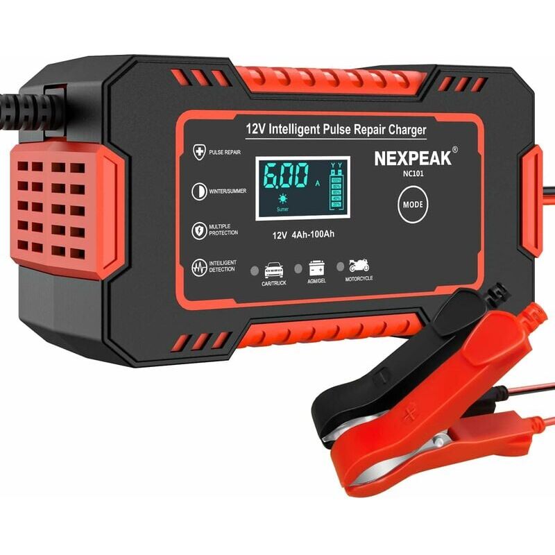 foto del prodotto ymyny caricabatterie per auto caricabatteria intelligente 12v 6a, mantenitore di carica per batteria per auto