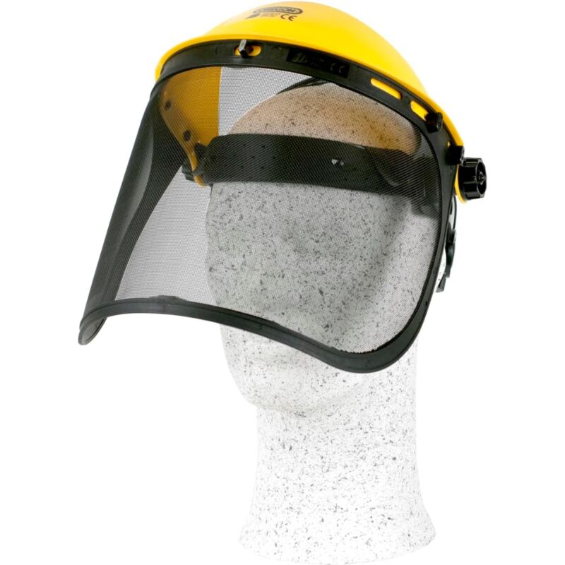 foto del prodotto ymyny casco di sicurezza con visiera a rete completa per protezione da taglio e abbattimento di cespugli