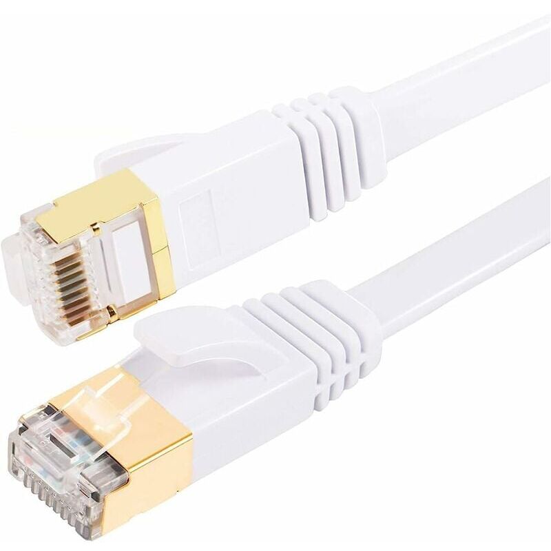 foto del prodotto ymyny cavo ethernet cat7 30m categoria 7 rj45 piatto alta velocit 10gbps internet per xbox, ps4, modem, router, switch, pc, tv box 3m bianco