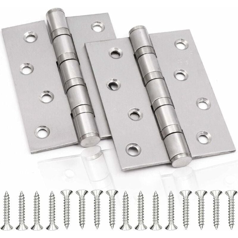 foto del prodotto ymyny cerniera per porta in acciaio inox 2 pezzi, cerniere pieghevoli, cerniere in acciaio inox, spessore 3 mm, per porte interne solide argento,