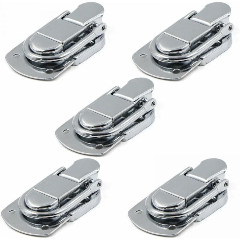 foto del prodotto ymyny chiusura a leva con chiusura a levetta, 5 pezzi, in acciaio inox, per scatola regalo, cassetto, armadietto, kit medico, cassetta degli