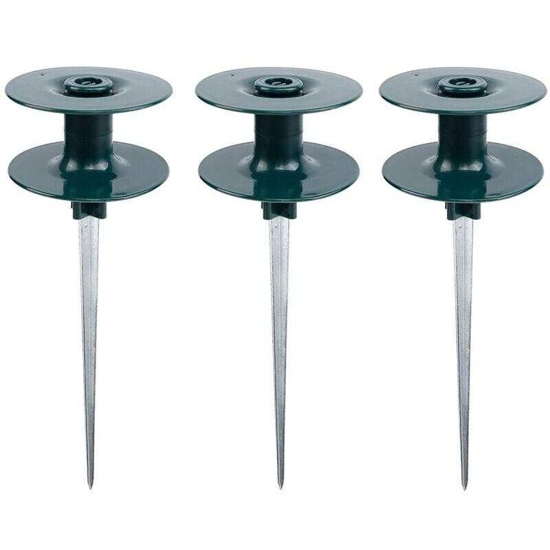 foto del prodotto ymyny confezione da 3 guide per tubo da giardino, in zinco antiruggine ad alta resistenza con picchetto in metallo verde scuro per irrigazione,