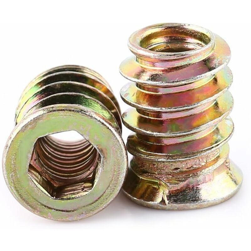 foto del prodotto ymyny confezione da 30 pezzi m6 dado esagonale filettato in lega di zinco, assortimento di dadi con inserto in lega di zinco m6x15mm 