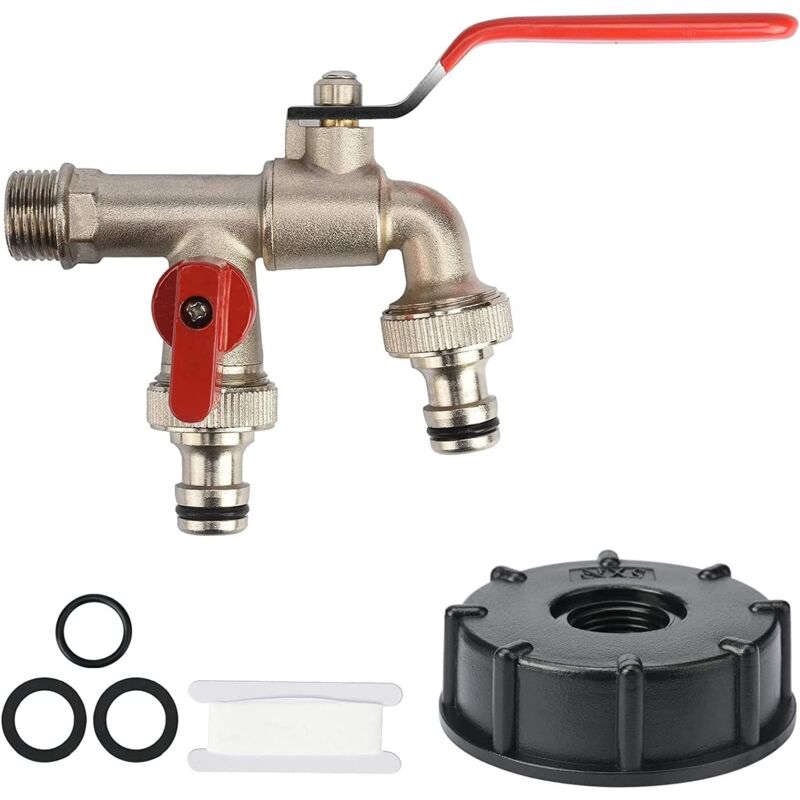 foto del prodotto ymyny connettore per rubinetto in ottone da 1 2 , rubinetto adattatore per serbatoio da 1000 litri, rubinetto per la raccolta dell acqua piovana