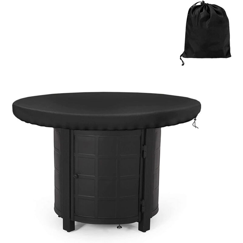 foto del prodotto ymyny copertura per stufa rotonda impermeabile, resistente ai raggi uv, 420d, adatta per fornelli e padelle, nera diametro 80 cm 