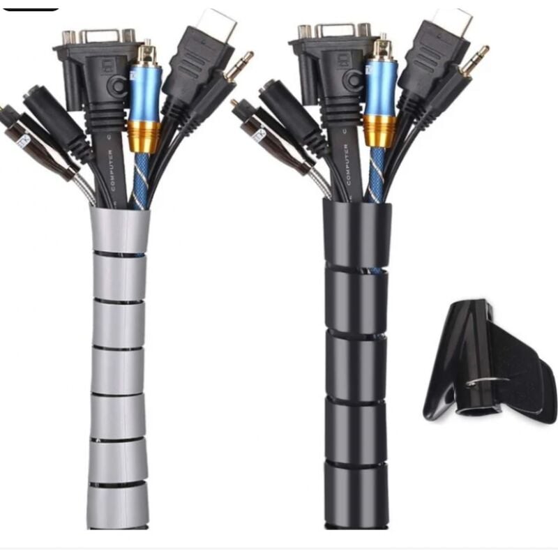 foto del prodotto ymyny copricavi confezione da 2, copricavi flessibile 2x3m pe organizzatore per cavi per conservare o nascondere i cavi, guaina per cavi 2,2 cm e