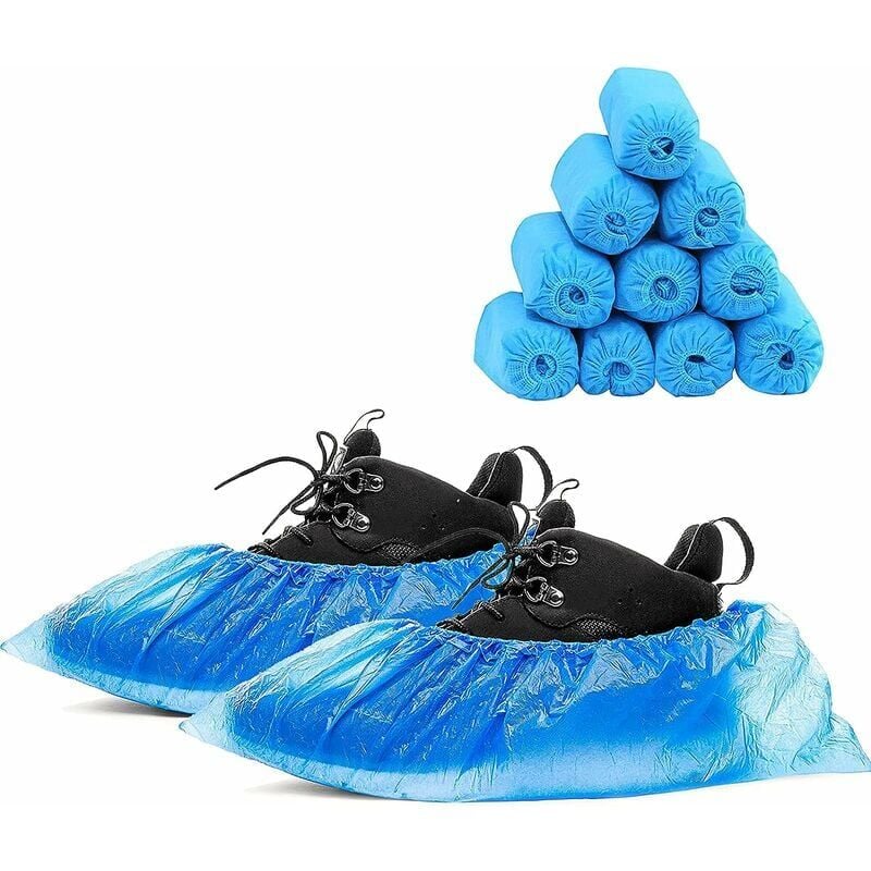 foto del prodotto ymyny copriscarpe monouso crediri, 100 pezzi copriscarpe, copriscarpe monouso, copriscarpe in plastica per scarpe da uomo e da donna per interni,