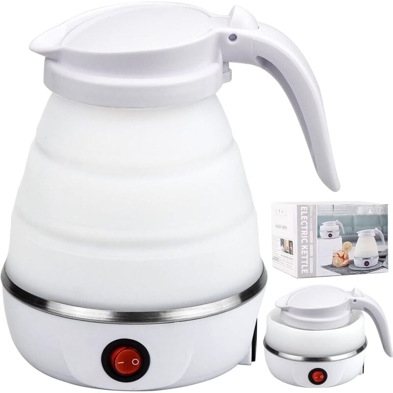 foto del prodotto ymyny crediri 0.6l bollitore elettrico pieghevole bollitore da viaggio in silicone mini bollitore portatile con base in acciaio inossidabile per