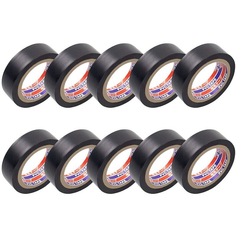 foto del prodotto ymyny crediri 10 pezzi nastro isolante elettrico nero per legare e fissare cavi elettrici in rotoli, isolamento termico in pvc per riparazione