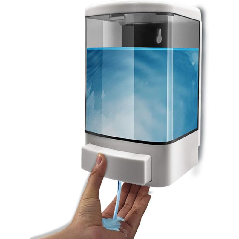 foto del prodotto ymyny crediri 1000ml dispenser di sapone manuale in plastica shampoo balsamo gel doccia a parete dispenser per sapone per bagno o cucina