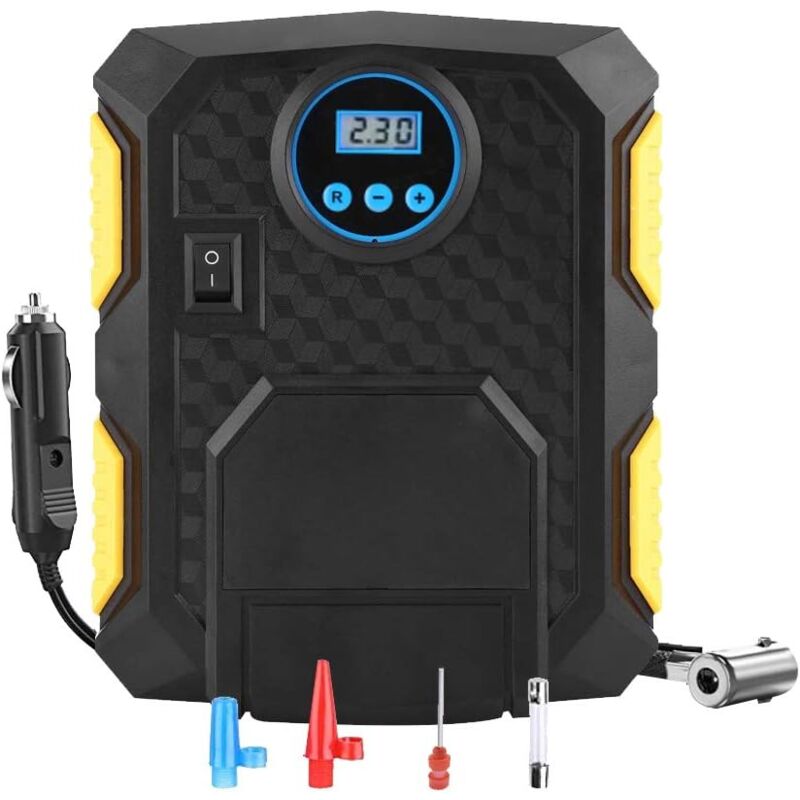 foto del prodotto ymyny crediri 12v 150psi compressore d aria portatile per auto, gonfiatore elettrico per pneumatici con accendisigari ricaricabile, display lcd,
