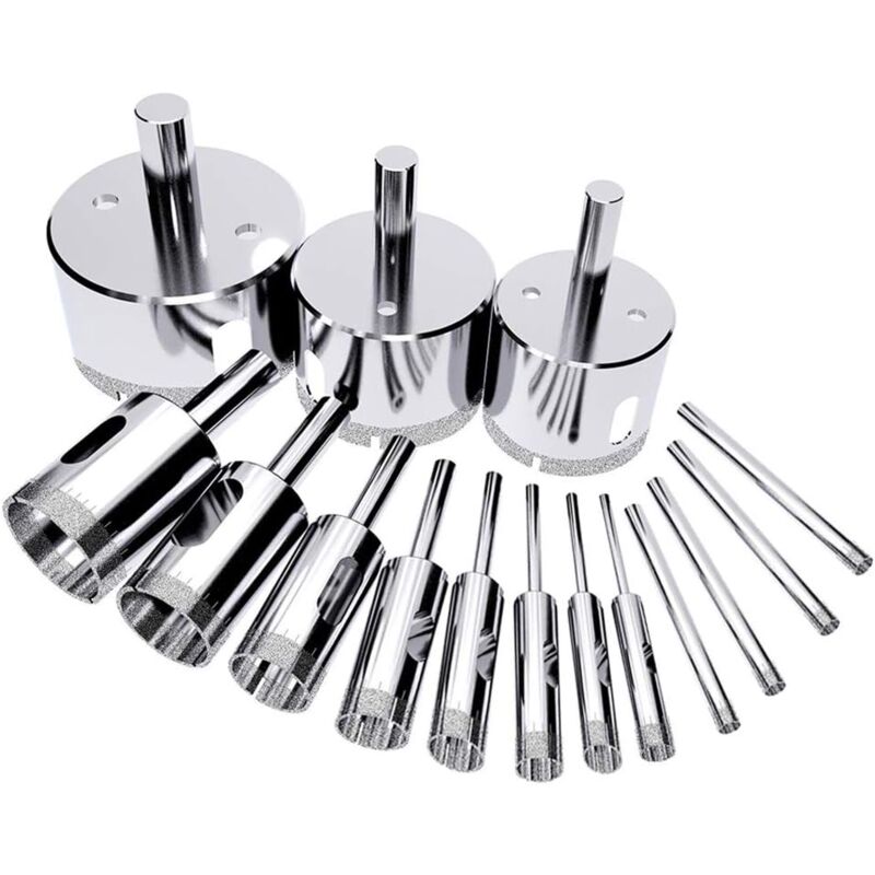 foto del prodotto ymyny crediri 15 pezzi punte diamantate, seghe a tazza, seghe a tazza, punte diamantate, seghe a tazza diamantate, piastrelle per vetro, ceramica,
